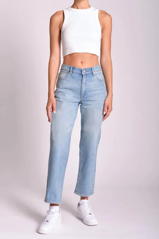 Fresh And Fashionable 95 Mid Straigh Jeans In Mid Vintage Blue