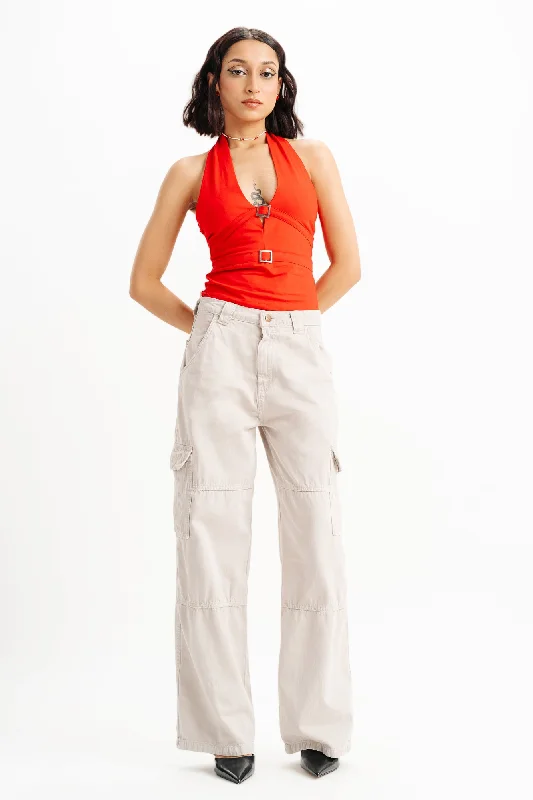 Relaxed Style Bisque Cargo Jeans