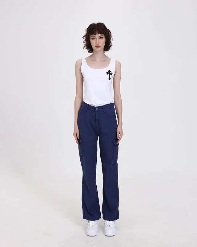 Timeless Style Blue Straight Cut High Pocket Jeans
