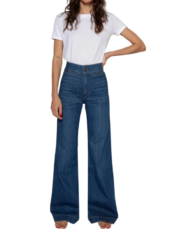 Elegant And Charming Brighton Wide Leg Jeans In Mercury