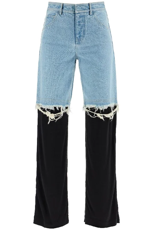 Street Fashion Christopher Esber Women's High-Waisted Jeans With Jersey Inserts