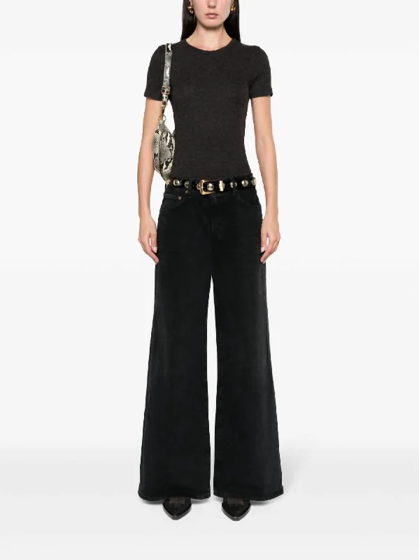 Soft Comfort Clara Low Rise Baggy Jean In Mascara