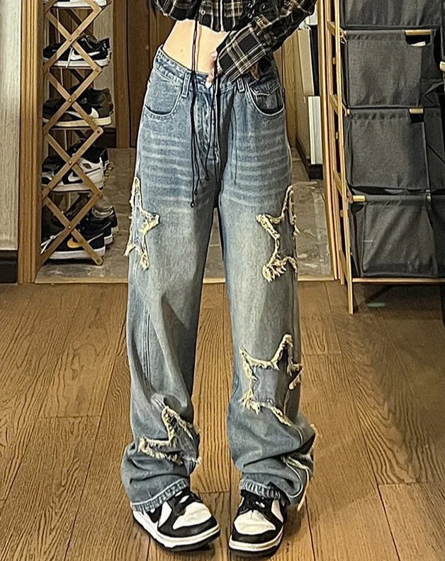 Elegant Wear Distressed Star Sonimire Denim Jeans