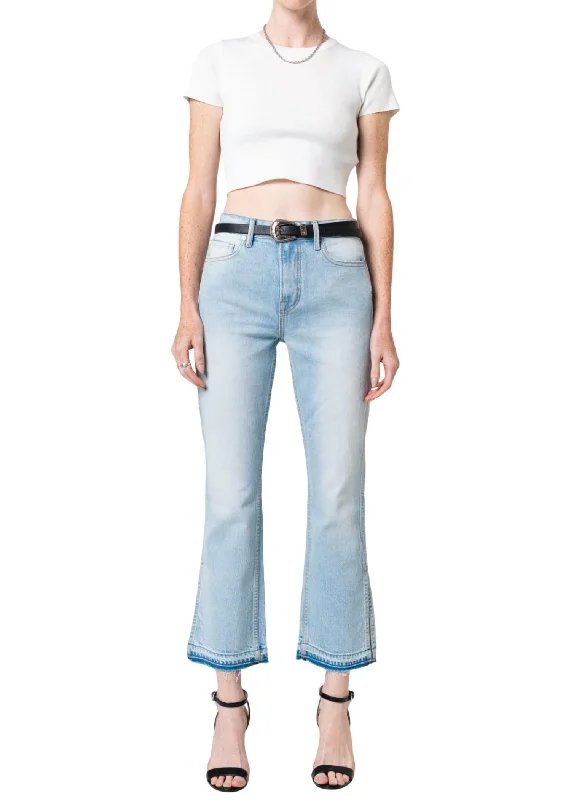 Youthful Vitality Farrah Mid Rise Kick Flare Jeans In Miami