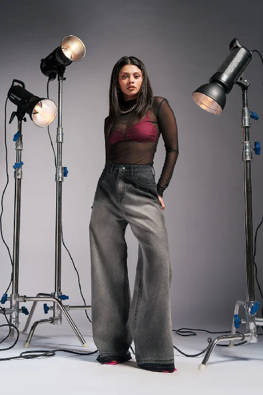 Comfortable Series Grey Fusion Wide Leg Jeans