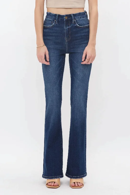 Fashion Wear High Rise Bootcut Jean In Dark Wash
