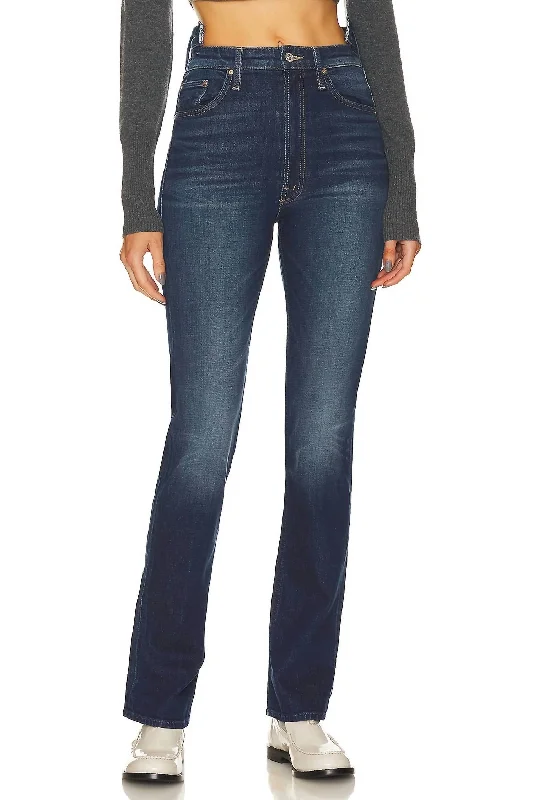 Classic Style High Waisted Rider Shift Sneak Jeans In Digital Underground