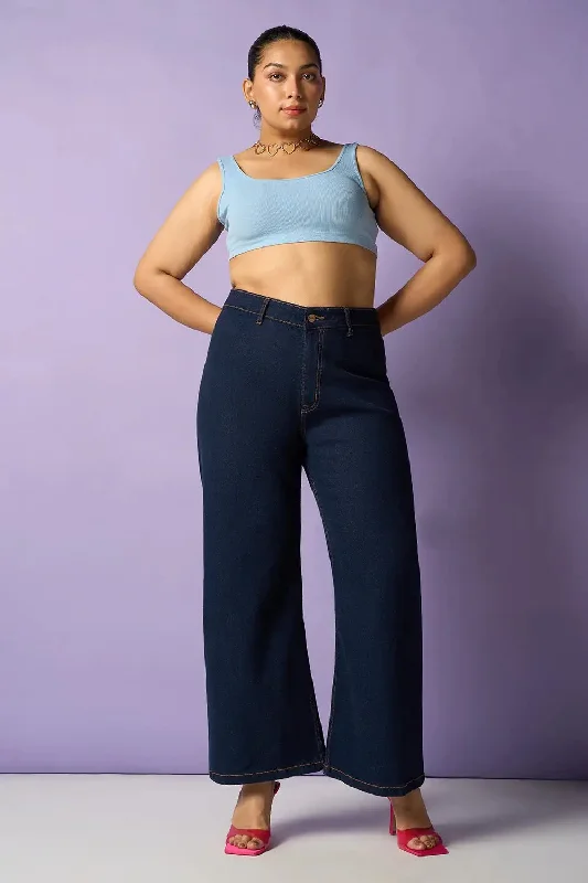 Retro Design Intense Indigo Curve Retro Flare Fit Stretch Jeans
