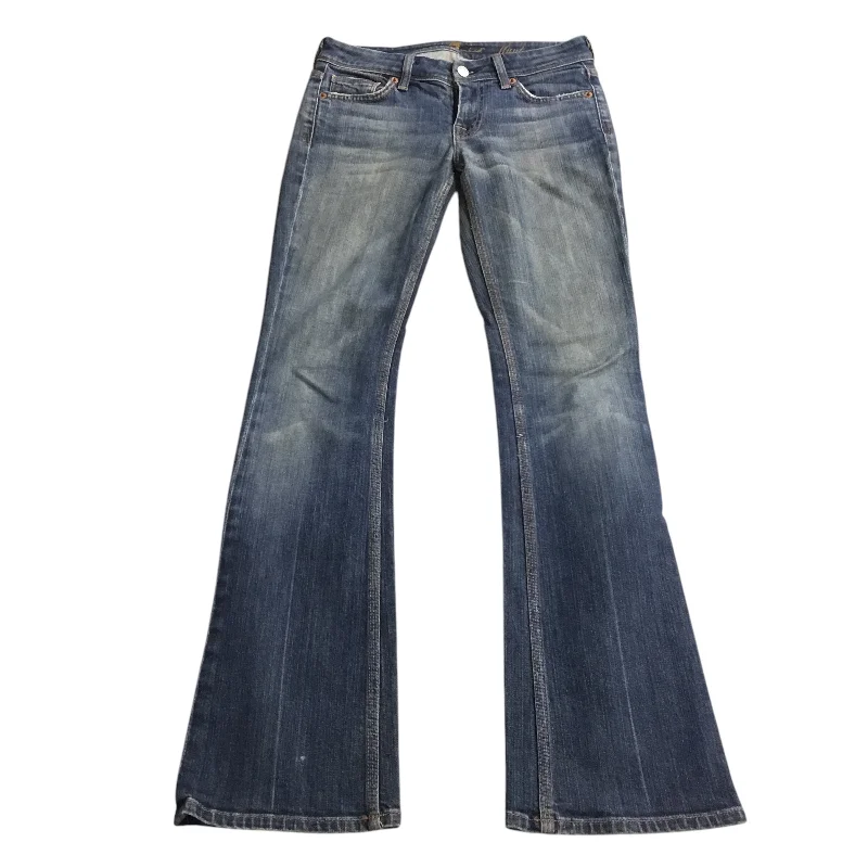 College Style Jeans Boot Cut By 7 For All Mankind In Blue Denim, Size: 0