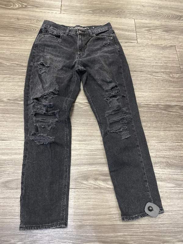 Fashion Style Jeans Boyfriend By American Eagle In Black, Size: 6