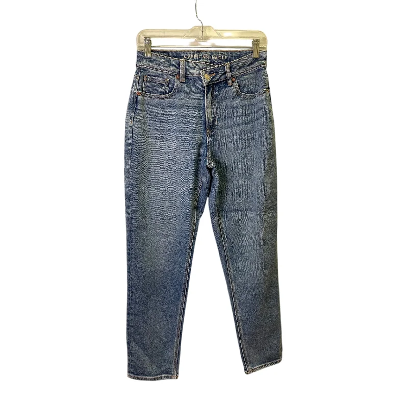 Fashion Must-have Jeans Boyfriend By American Eagle In Blue Denim, Size:2