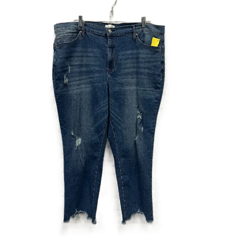 Personal Design Jeans Cropped By Nicole Miller In Blue, Size: 18