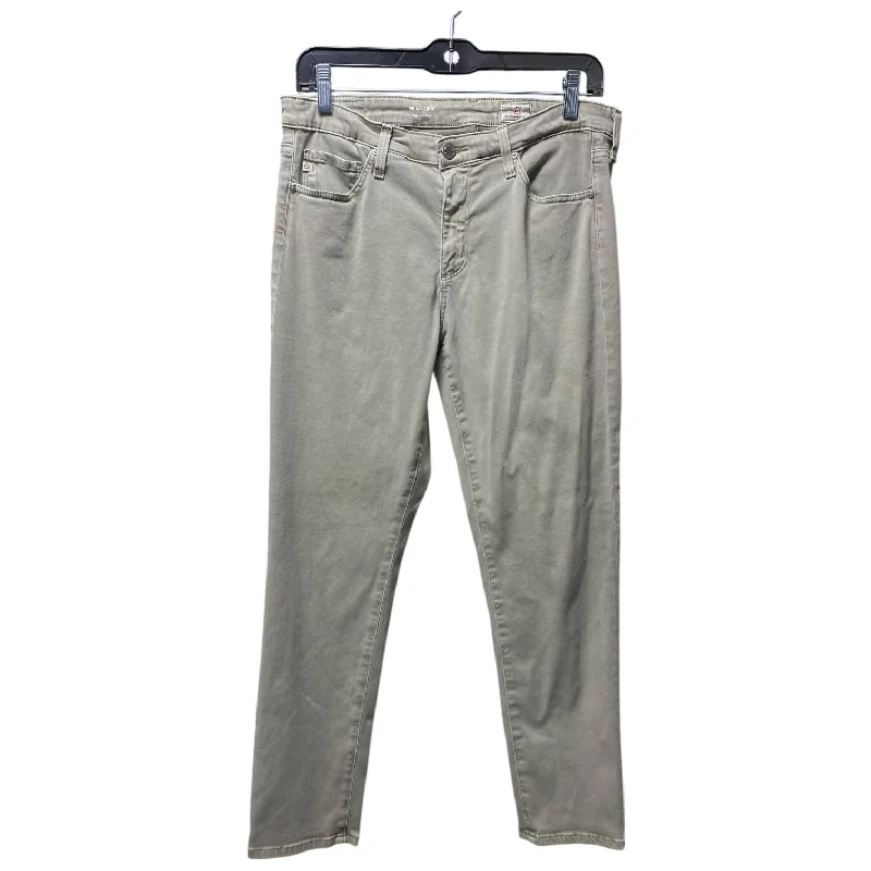 Breathable Style Jeans Designer By Adriano Goldschmied In Green, Size: 10