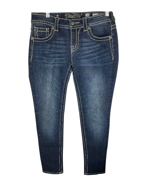 Elegant Outline Jeans Designer By Miss Me In Blue Denim, Size: 6