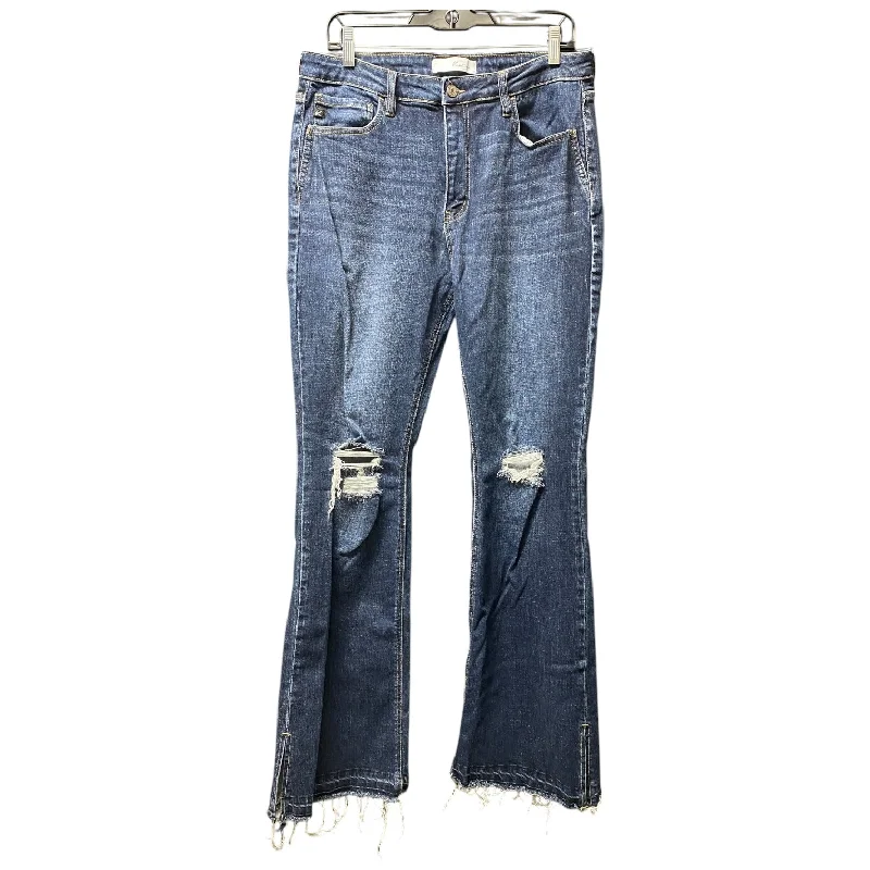 Urban Comfort Jeans Flared By Kancan In Blue Denim, Size: 14