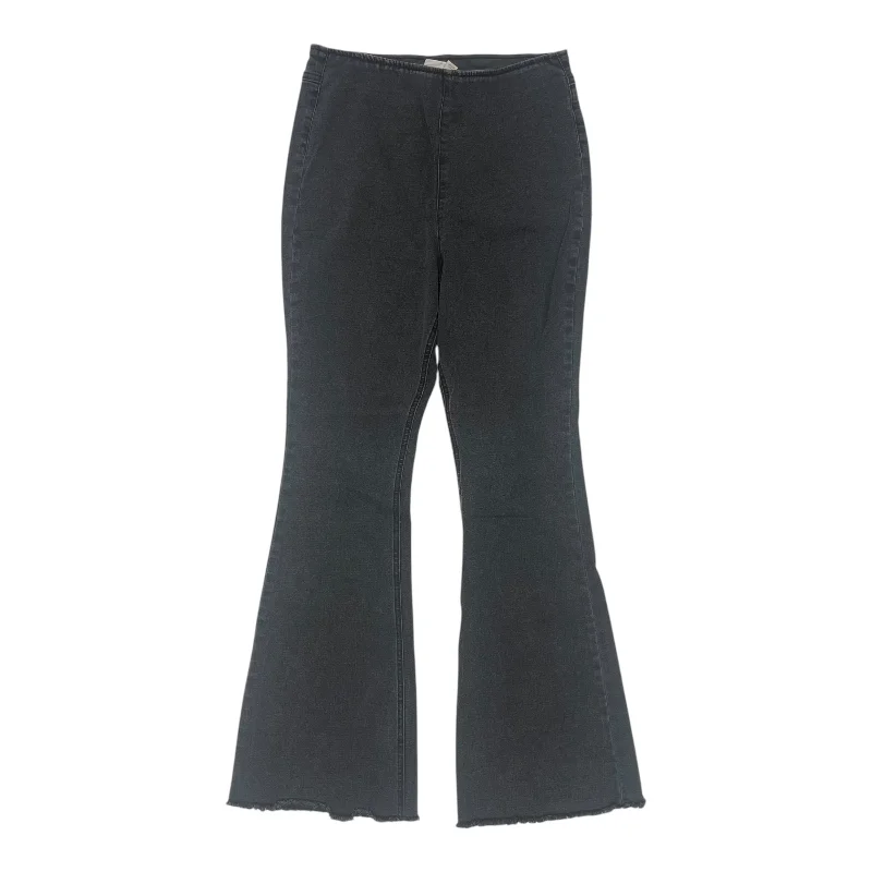 Fashion Must-have Jeans Flared By Knox Rose In Black Denim, Size:M