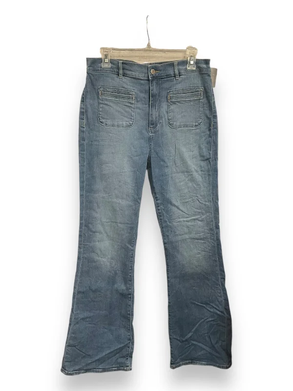 Mid-length Style Jeans Flared By Loft In Blue, Size: 10