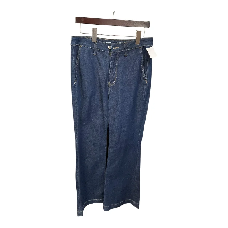 Relaxed Fit Jeans Flared By Old Navy In Blue Denim, Size: 12
