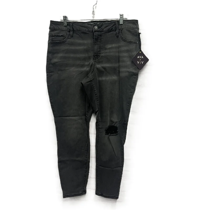 Boutique Recommendation Jeans Skinny By Ava & Viv In Grey, Size: 16