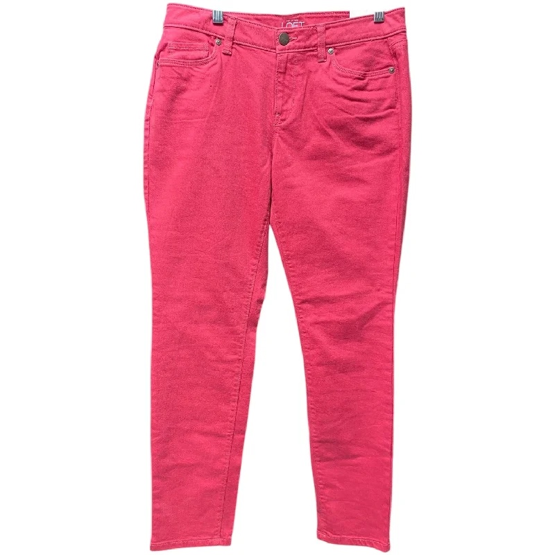 Exquisite Tailoring Jeans Skinny By Loft In Red, Size: 8petite
