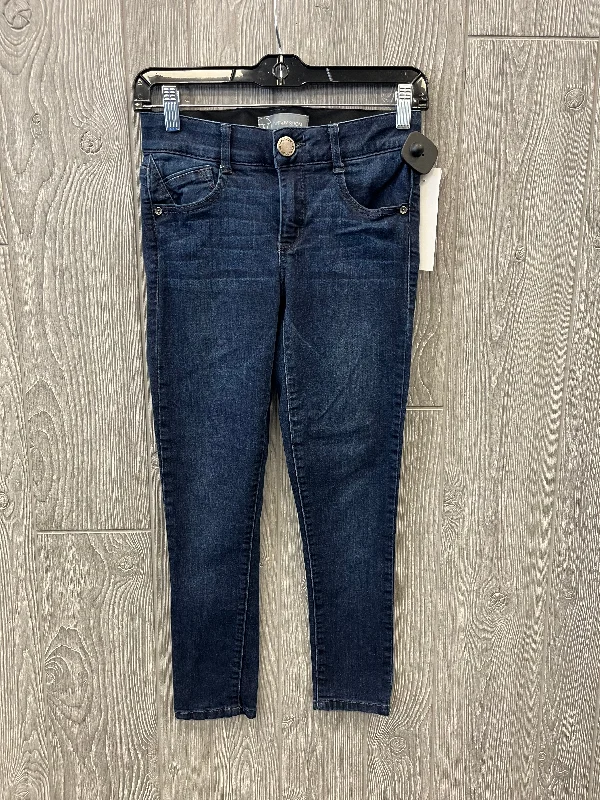 Cozy Street Style Jeans Skinny By Wit & Wisdom In Blue Denim, Size: 0p