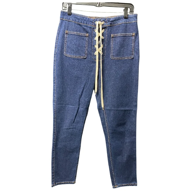 Street Charm Jeans Skinny By Zara In Blue Denim, Size: 8