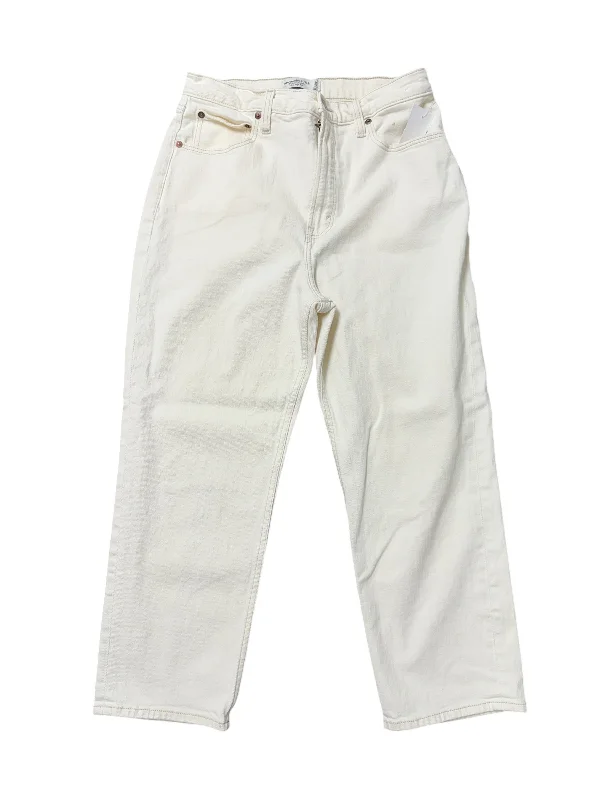 Comfy Pants Jeans Straight By Abercrombie And Fitch In White Denim, Size: 10