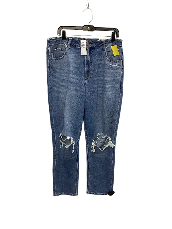 Romantic Temperament Jeans Straight By American Eagle In Blue Denim, Size: 16