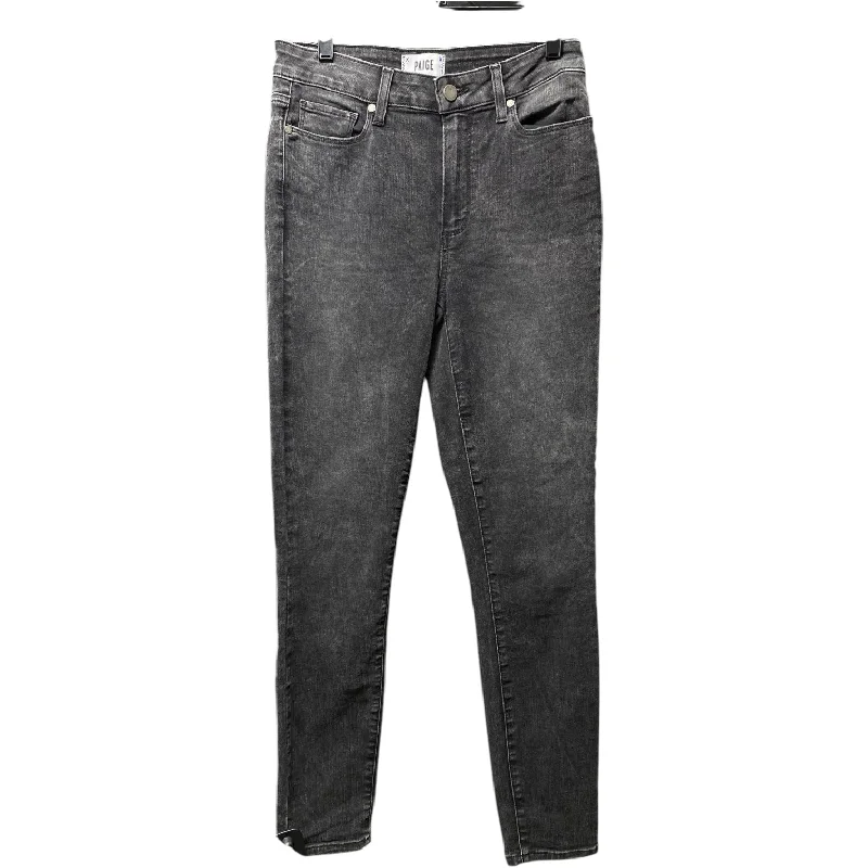 Breathable Design Jeans Straight By Paige In Black Denim, Size: 8