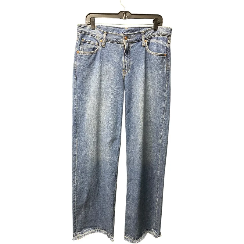 Design Trend Jeans Wide Leg By Gap In Blue Denim, Size: 8