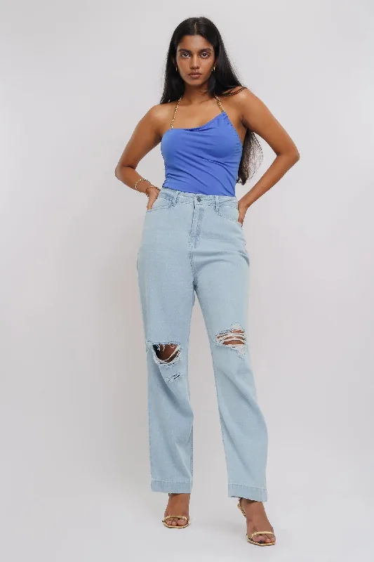 Sports Cool Light Bay Distressed Straight Fit Jeans