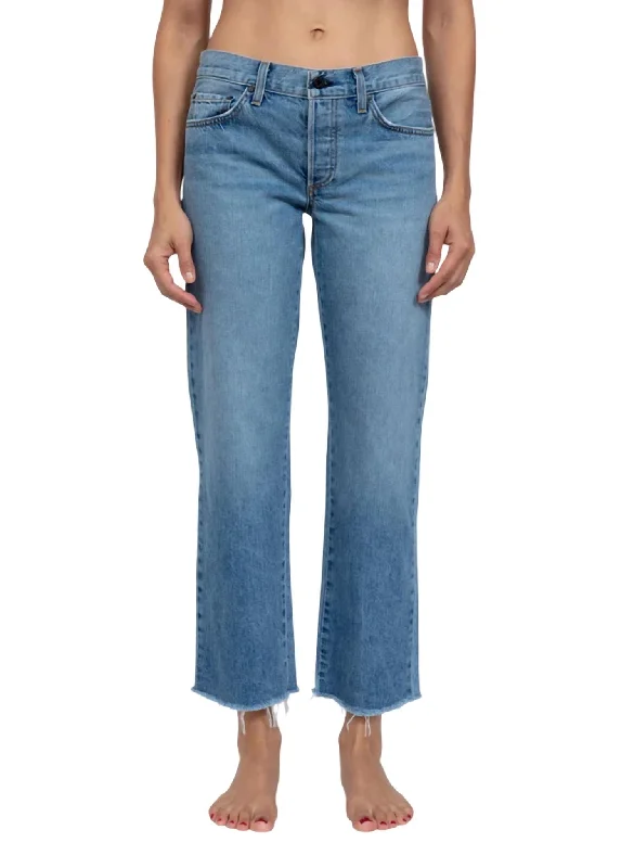 Multifunctional Style Low Rise Straight Jeans In Clean Berkeley
