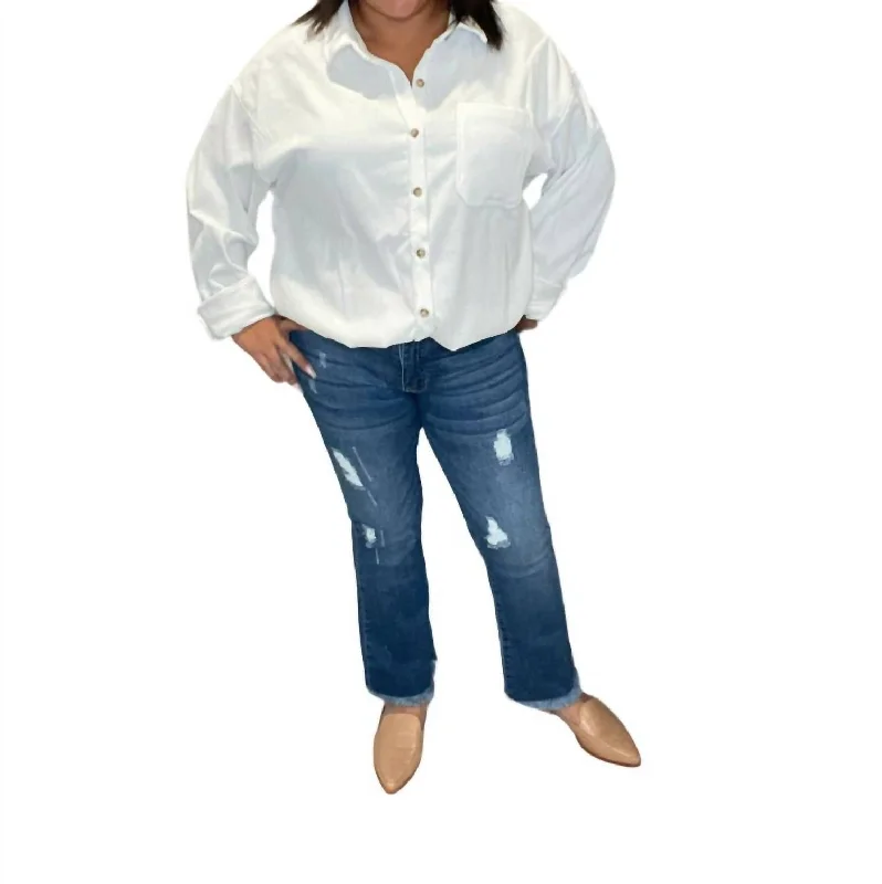 Stylish Jackets Mid Rise Ankle Flare Jeans In Medium Blue