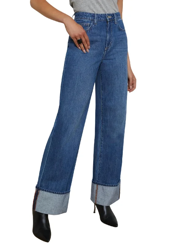 Comfy Pants Miley Leg Cuff Denim Jeans In Lampson