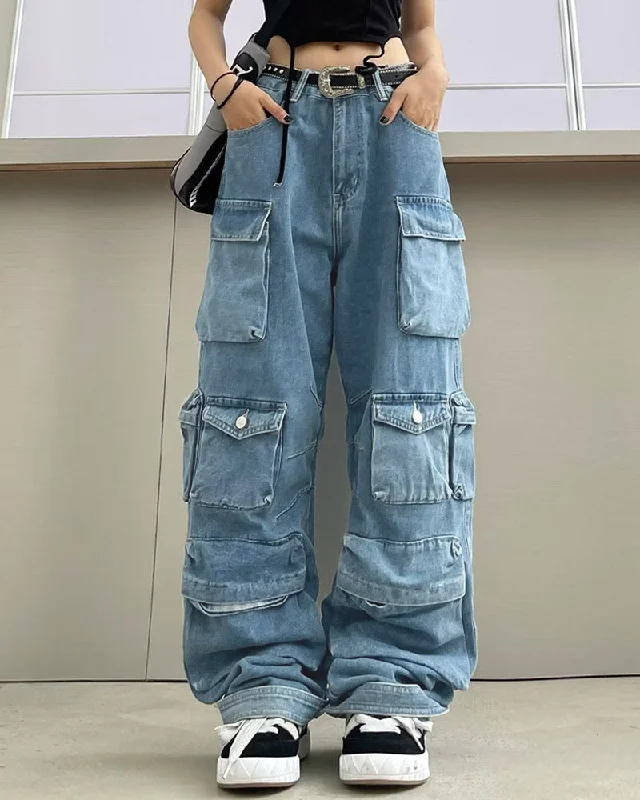 Stylish Comfort Persephone Pocketed Oversized Denim Jeans