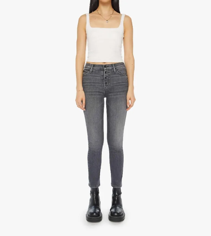 Comfortable down Pixie Mid Rise Dazzler Ankle Jean In Up In Smoke