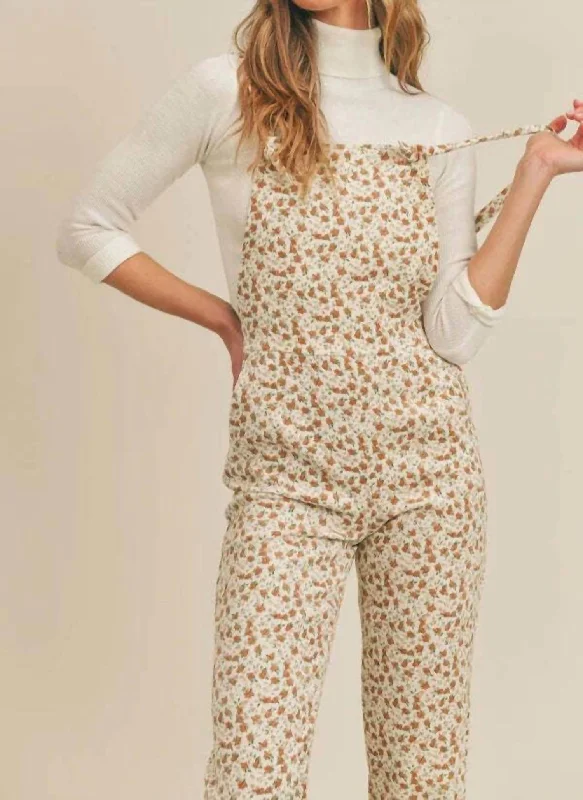 Wearable At Home Or Out Potpourri Cord Overall In Multi