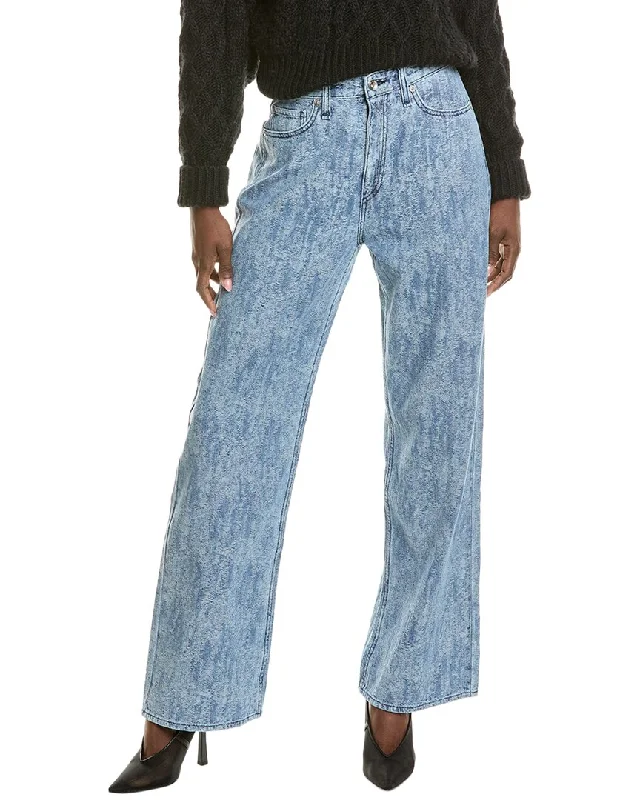 Design Must-have rag & bone Jacquard Logan Medium Blue Wide Leg Jean