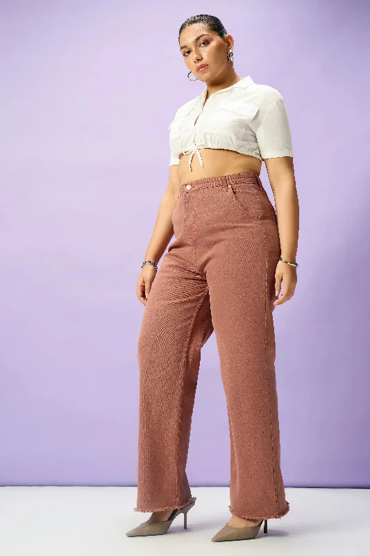 Minimal Comfort Rosewood Burnt Curve Straight Fit Jeans