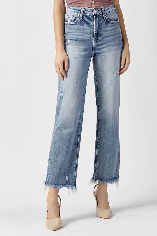 Exquisite Tailoring Stacey Hi Rise Straight Jeans In Blue