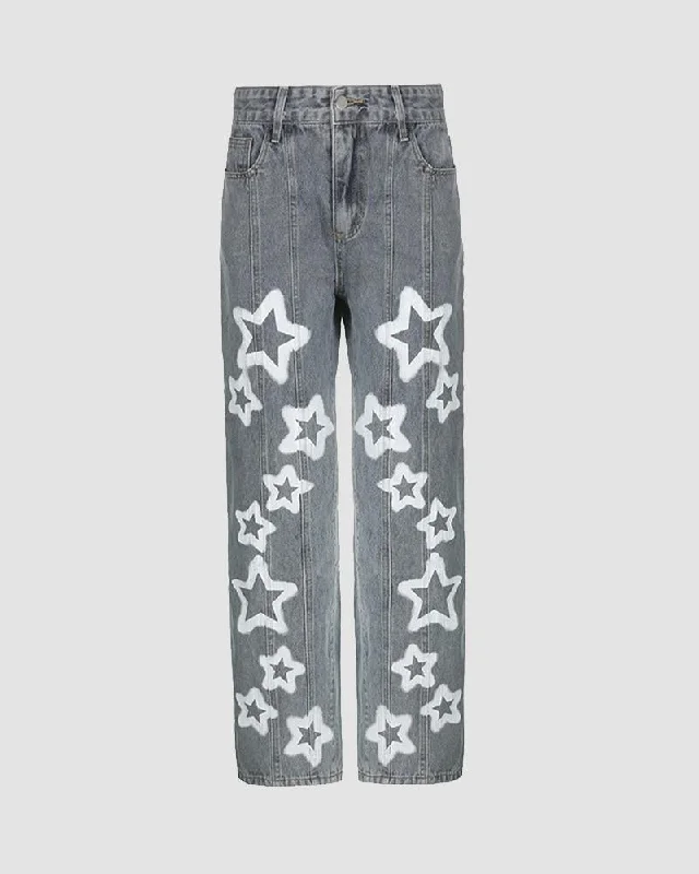 Relaxed Looks Star Trails Denim Jeans