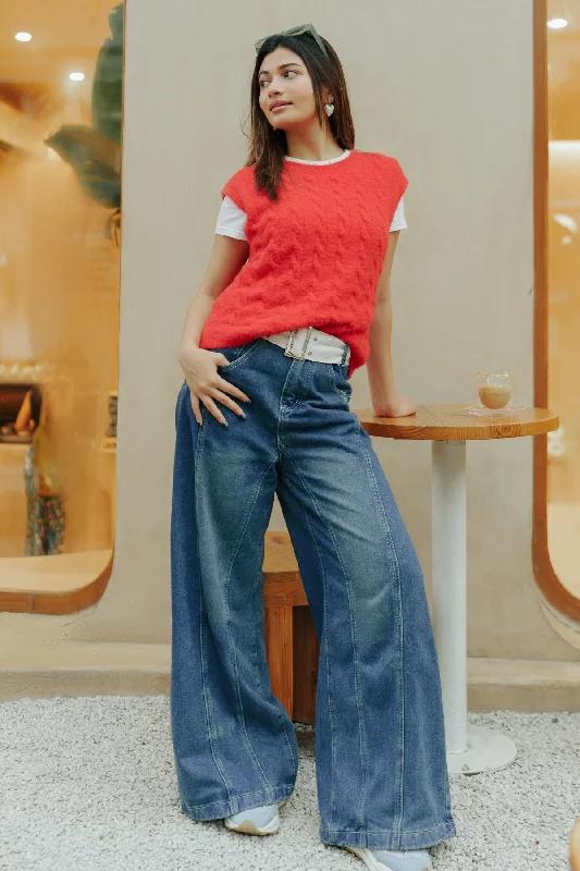 Weekend Wear Tempest Dark Blue Denim Flared Jeans