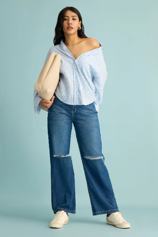Advanced Customization Urban Edge Wide Distress Jeans