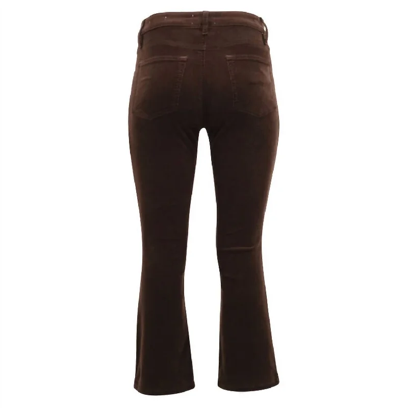 Breezy Style Women's Le Crop Mini Boot Corduroy Jean In Espresso