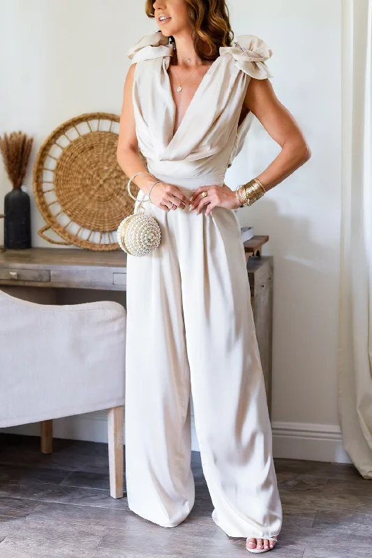 Smart Casuals Astrid Cowl Jumpsuit- Champagne