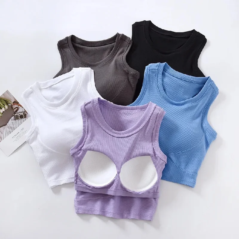 Cozy Chic Trends Baco Tank Tops with Inbuilt Bra