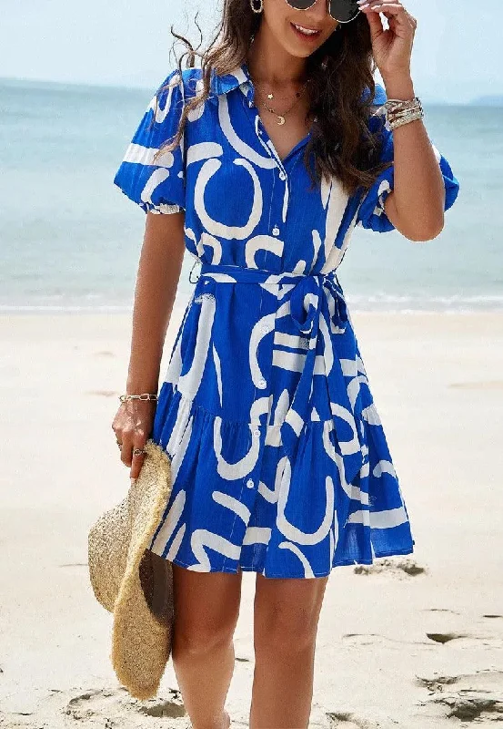 Fashionable Items Bitsy Breezy Summer Dress in Blue