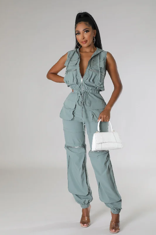 Celebrity Style Cargo Bay Jumpsuit