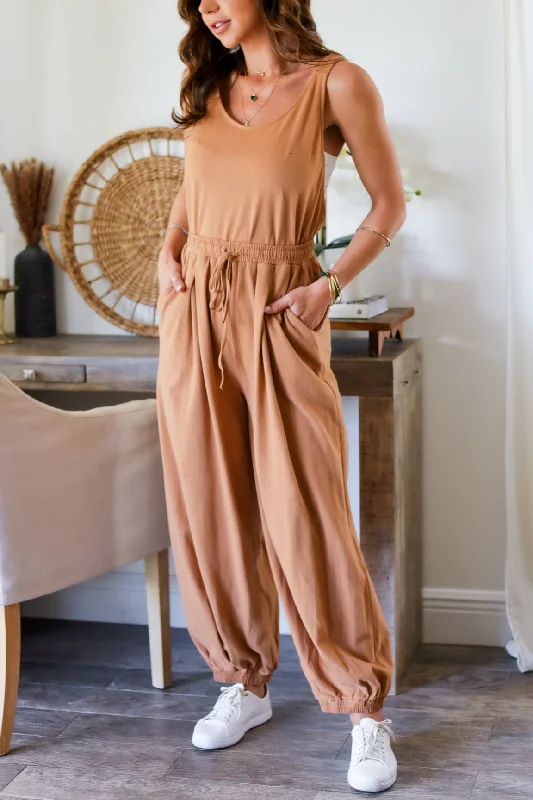Comfy Layers Caroline Jumpsuit- Camel