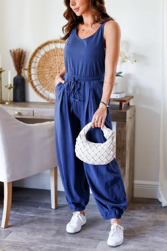 Cozy Fashion Caroline Jumpsuit- Navy
